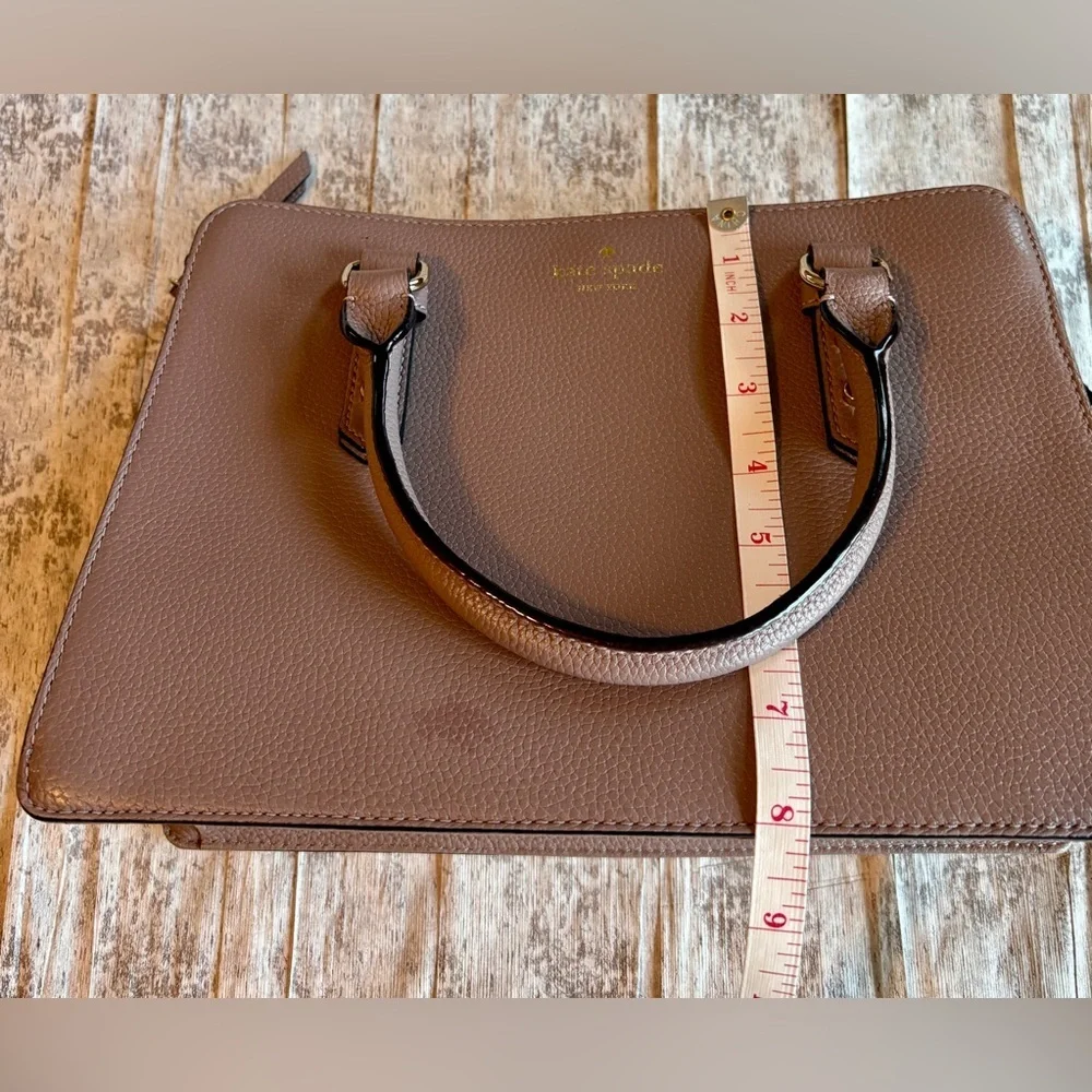 Preloved Kate Spade Mulberry Street Pebbled Taupe Leather Satchel Purse